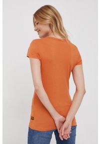 G-Star RAW - G-Star Raw t-shirt bawełniany kolor pomarańczowy. Kolor: pomarańczowy. Materiał: bawełna. Wzór: gładki #2