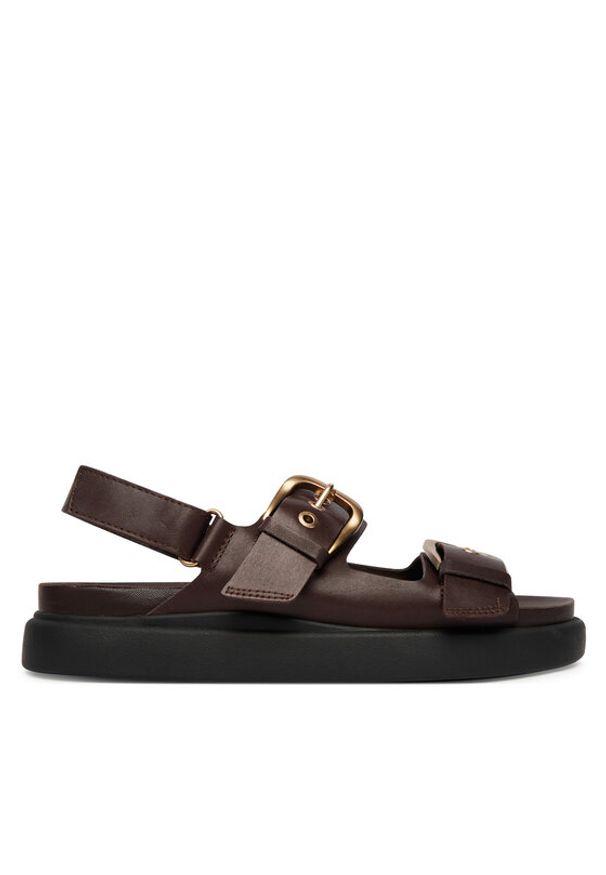 Clarks Sandały Aristella Bay 26185806 Brązowy. Kolor: brązowy. Materiał: skóra