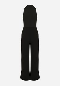 Born2be - Czarny Kombinezon z Dekoltem Halter i Półgolfem z Łańcuszkiem w Talii Tenilra. Okazja: na co dzień. Kolor: czarny. Długość: długie. Styl: casual, elegancki #3