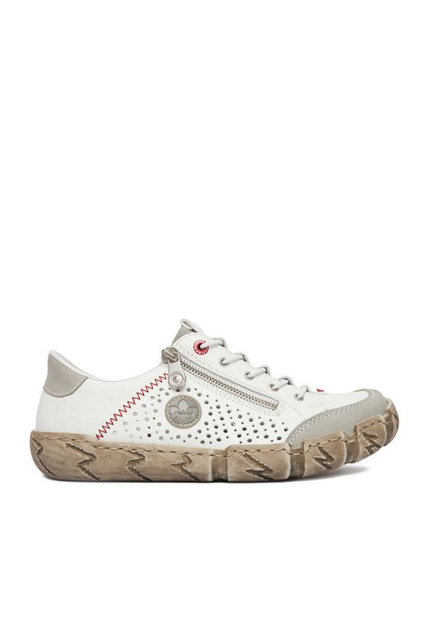 Rieker Półbuty L0355-80 Biały. Kolor: biały. Materiał: skóra