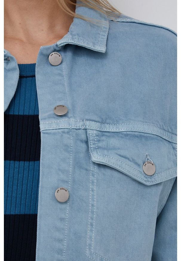Dr. Denim Kurtka jeansowa przejściowa. Okazja: na co dzień. Kolor: fioletowy. Materiał: denim, jeans. Styl: casual