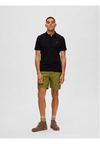 Selected Homme Polo 16087839 Czarny Regular Fit. Typ kołnierza: polo. Kolor: czarny. Materiał: bawełna #5
