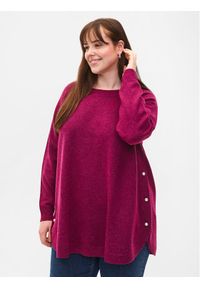 Zizzi Sweter CA61187B Różowy Relaxed Fit. Kolor: różowy. Materiał: syntetyk #1