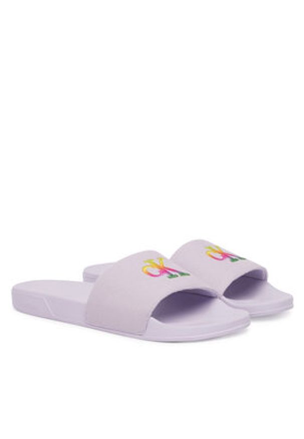 Calvin Klein Klapki Essential Slide Pride Cv Wn HW0HW03297 Fioletowy jasny. Kolor: fioletowy. Materiał: materiał