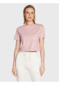 Guess T-Shirt Adele V2YI06 K8HM0 Różowy Regular Fit. Kolor: różowy. Materiał: bawełna