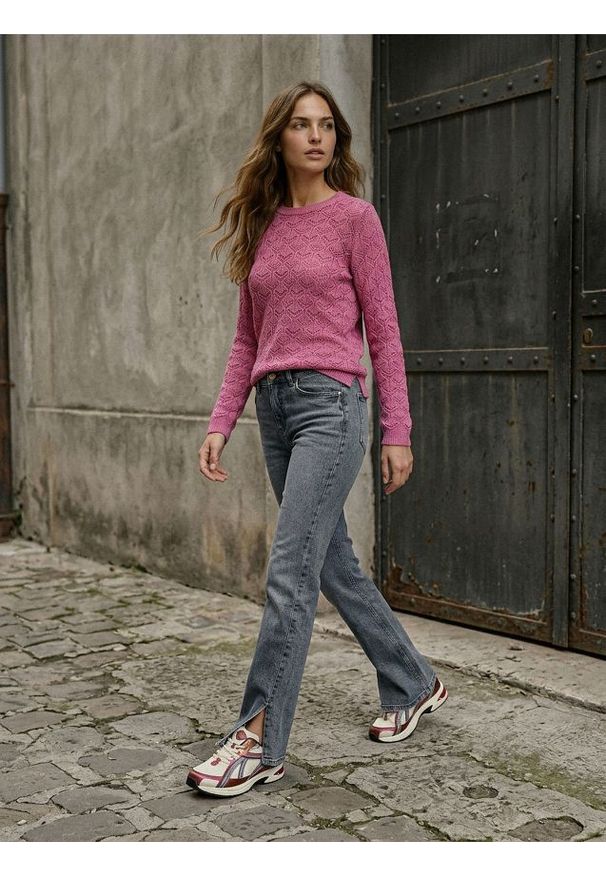 Sinsay - Jeansy straight mid waist - szary. Kolor: szary