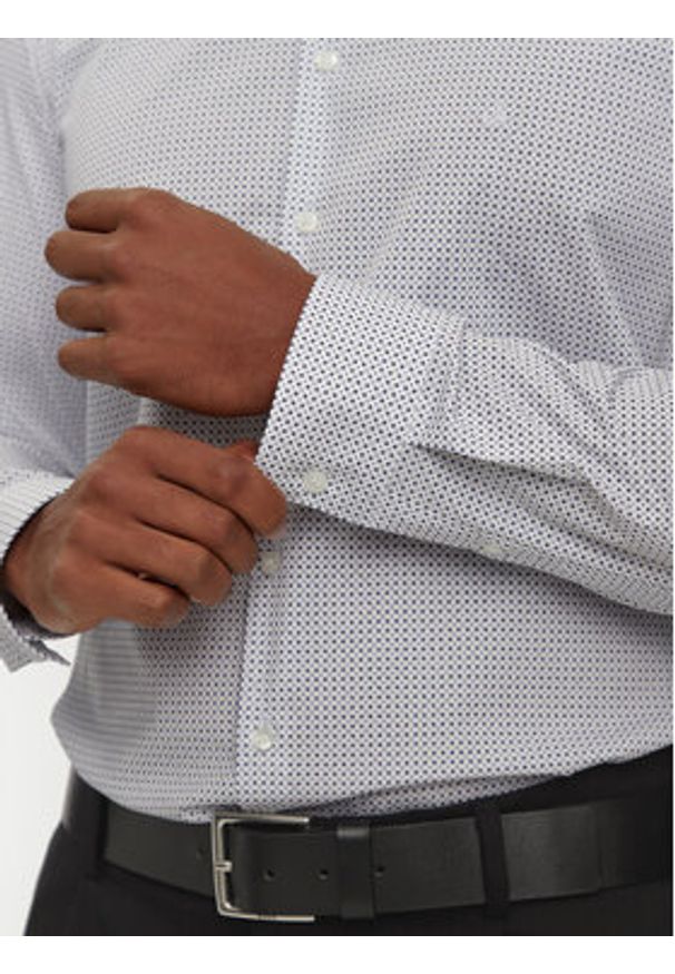 Calvin Klein Koszula K10K114023 Biały Slim Fit. Kolor: biały. Materiał: bawełna
