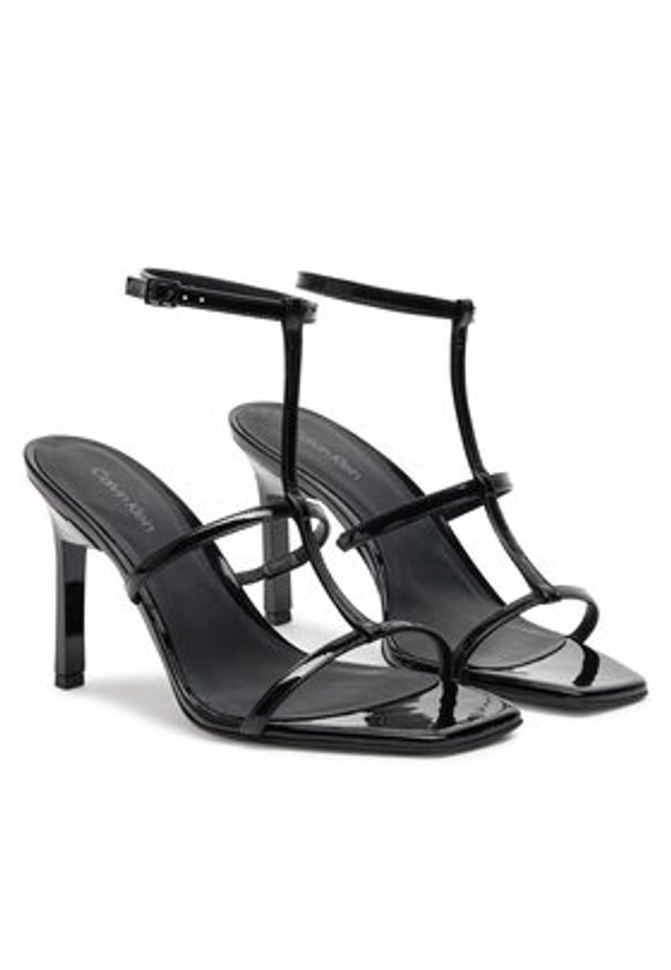 Calvin Klein Sandały Heel Gladi Sandal 90 Pat HW0HW02312 Czarny. Kolor: czarny. Materiał: lakier, skóra