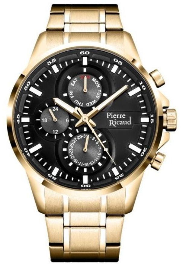 Zegarek męski Pierre Ricaud P97034.1114QF złoty. Kolor: złoty