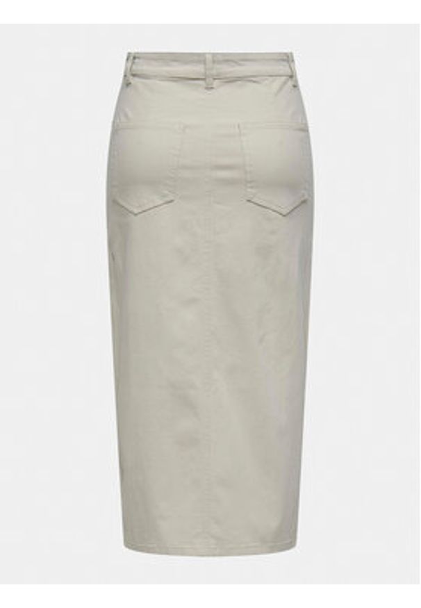 only - ONLY Spódnica jeansowa Lola 15318146 Beżowy Regular Fit. Kolor: beżowy. Materiał: bawełna