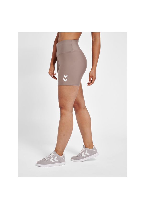 Damskie bawełniane szorty mid-rise Hummel TE Maja. Kolor: szary, zielony, wielokolorowy. Materiał: bawełna. Sport: fitness