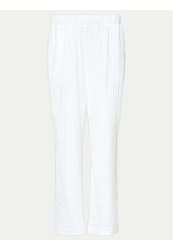 Seafolly Spodnie materiałowe Crinkle 55430-PA Biały Regular Fit. Kolor: biały. Materiał: bawełna