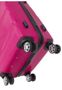 Ochnik - Komplet walizek na kółkach 19'/24'/28'. Kolor: różowy. Materiał: materiał, poliester, guma, kauczuk #8