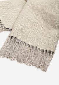 Born2be - Ciemnoszary Klasyczny Szalik z Bawełny i Wiskozy z Frędzlami Vetilisa. Kolor: szary. Materiał: bawełna, wiskoza. Styl: klasyczny #2