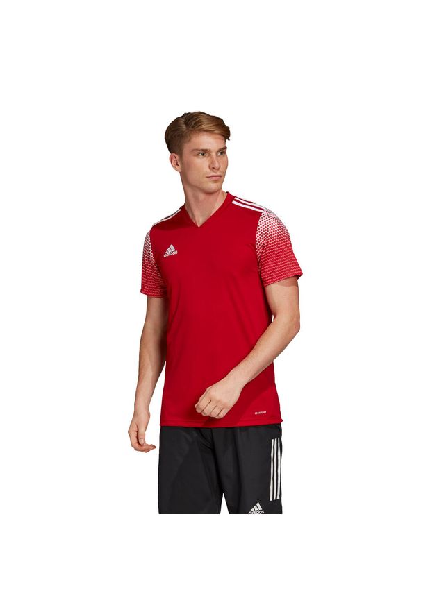 Adidas - Koszulka piłkarska męska adidas Regista 20 Jersey. Kolor: biały, czerwony, wielokolorowy. Materiał: jersey. Sport: piłka nożna