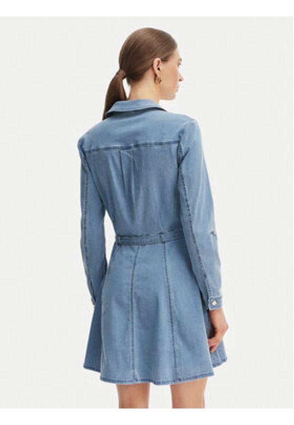 Morgan Sukienka jeansowa 261-RODEX Niebieski Slim Fit. Kolor: niebieski. Materiał: bawełna