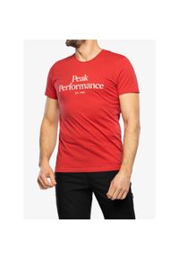 Koszulka bawełniana męska Peak Performance Original Tee. Kolor: czerwony. Materiał: bawełna