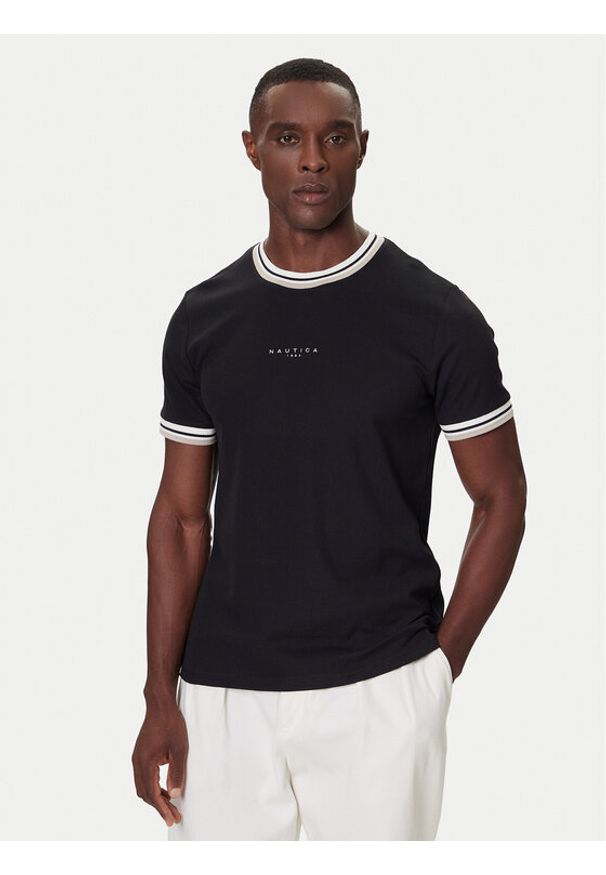 Nautica T-Shirt N1S03473 Czarny Regular Fit. Kolor: czarny. Materiał: bawełna