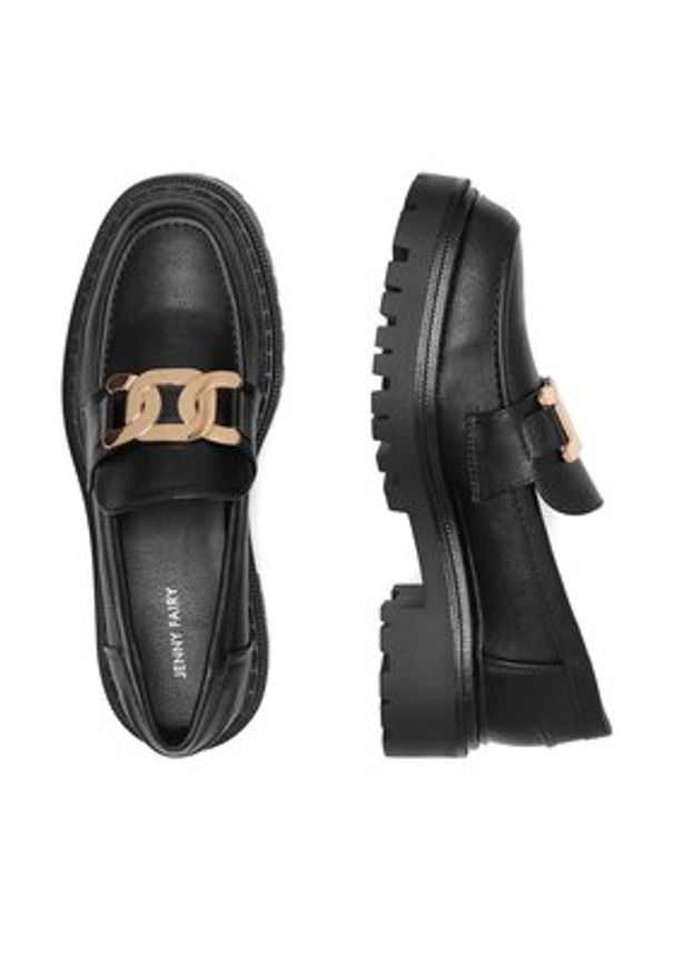 Jenny Fairy Loafersy WS5618-11 Czarny. Kolor: czarny. Materiał: skóra