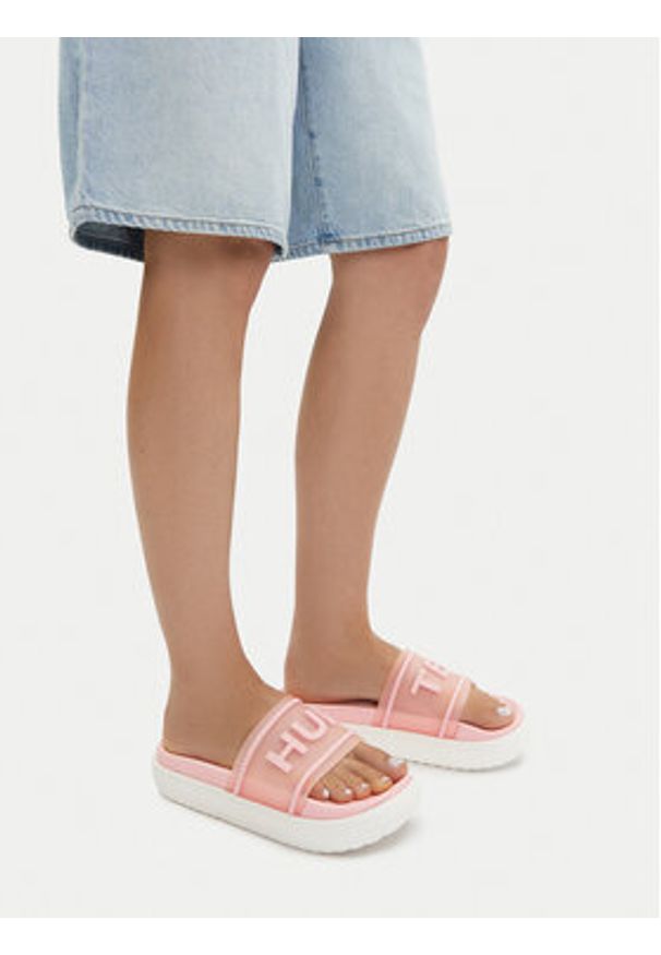 Hunter Klapki HU88895A Różowy. Kolor: różowy. Materiał: syntetyk