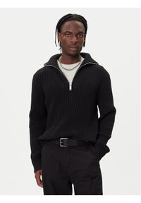 Hugo - HUGO Sweter Srigg 50547002 Czarny Relaxed Fit. Kolor: czarny. Materiał: bawełna #1