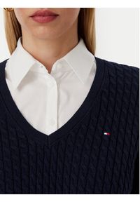 TOMMY HILFIGER - Tommy Hilfiger Sweter WW0WW44987 Granatowy Regular Fit. Kolor: niebieski. Materiał: bawełna #2