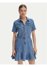 Morgan Sukienka jeansowa 261-RIGHT Niebieski Slim Fit. Kolor: niebieski. Materiał: bawełna #1