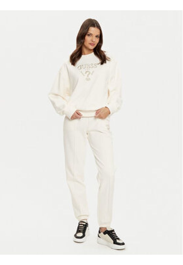 Guess Bluza V5RQ12 KC3D2 Écru Regular Fit. Materiał: syntetyk, bawełna