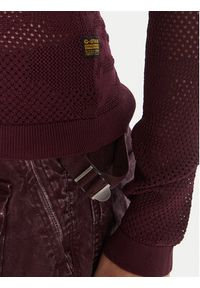 G-Star RAW - G-Star Raw Bluzka Pointelle D26657-B754 Bordowy Slim Fit. Kolor: czerwony. Materiał: wiskoza #3