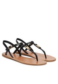 TOMMY HILFIGER - Tommy Hilfiger Sandały Leather Thong Sandal FW0FW09127 Czarny. Kolor: czarny. Materiał: skóra #2