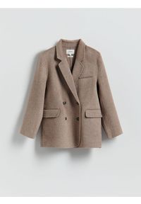 Reserved - Wełniana marynarka handmade - beżowy. Kolor: beżowy. Materiał: wełna