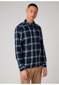 Wrangler - WRANGLER LS 1PKT SHIRT MĘSKA KOSZULA NAVY W5A1OR114 112129979