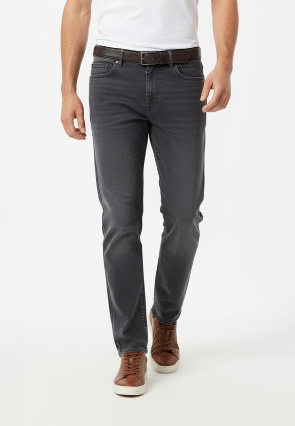 Volcano - Grafitowe jeanys, Regular, D-JERRY 61. Okazja: na co dzień. Kolekcja: plus size. Kolor: szary. Styl: casual, wizytowy