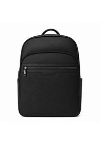 Plecak na laptopa 13" Solier FV05 Sanna czarny. Kolor: czarny. Materiał: skóra. Wzór: paski. Styl: klasyczny, elegancki, biznesowy, casual, młodzieżowy #1