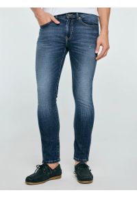 Big-Star - Jeansy męskie skinny niebieskie Owen 312. Okazja: na co dzień. Kolor: niebieski. Styl: casual, elegancki #1