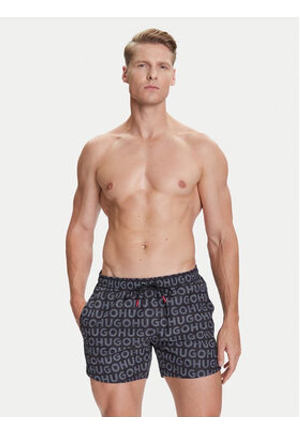 Hugo - HUGO Szorty kąpielowe Tortuga 50535412 Czarny Regular Fit. Kolor: czarny. Materiał: syntetyk