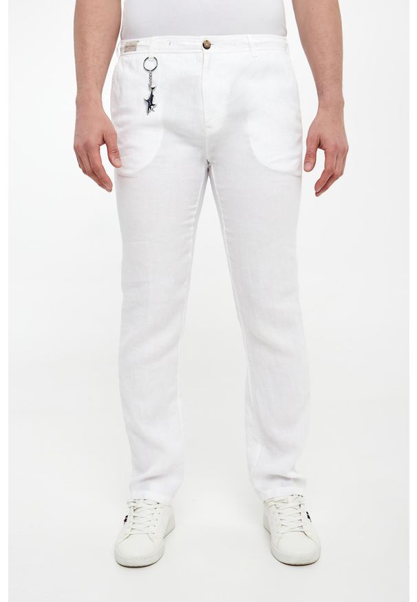 PAUL & SHARK - Spodnie męskie lniane PAUL&SHARK. Materiał: len