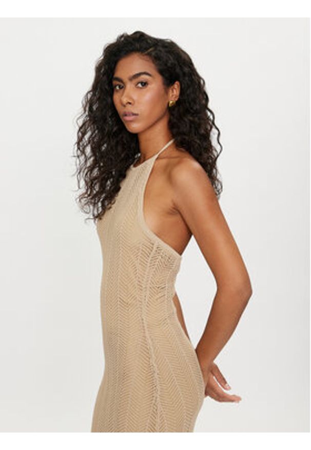 Guess Sukienka codzienna Sophie W4GK24 Z3E60 Beżowy Slim Fit. Okazja: na co dzień. Kolor: beżowy. Materiał: syntetyk. Typ sukienki: proste. Styl: casual