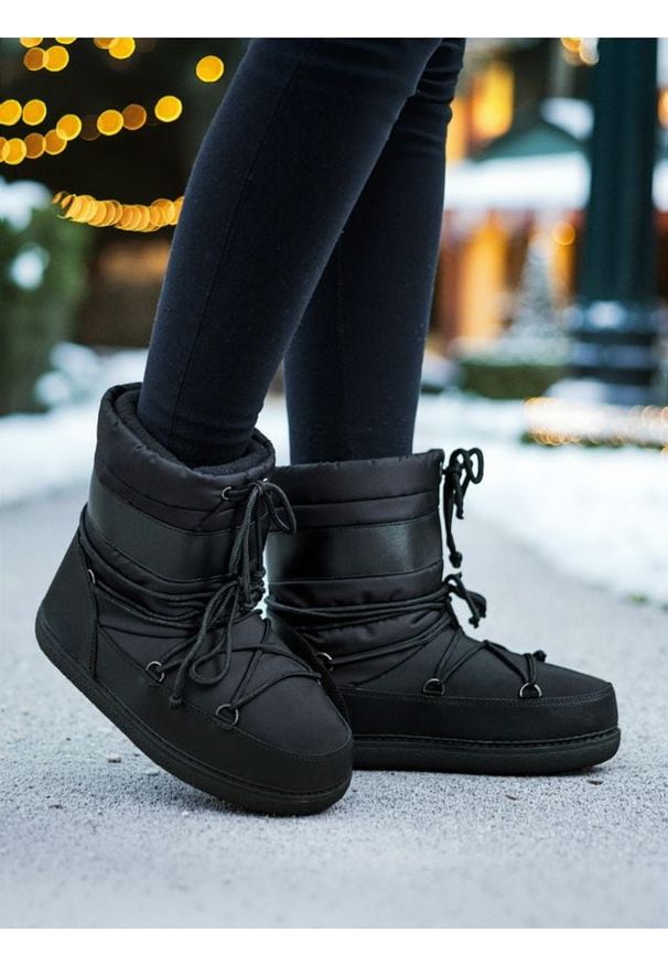 Sinsay - Botki z kożuszkiem - czarny. Kolor: czarny