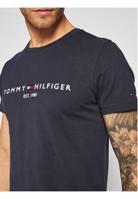 TOMMY HILFIGER - Tommy Hilfiger T-Shirt Core Logo Tee MW0MW11465 Granatowy Slim Fit. Kolor: niebieski. Materiał: bawełna #4