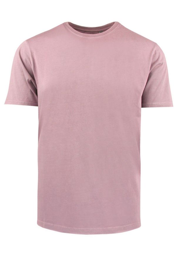 Męski T-Shirt -Brave Soul- Delikatny Efekt Sprania Tkaniny - Róż. Okazja: na co dzień. Kolor: różowy. Materiał: bawełna. Sezon: lato, wiosna. Styl: casual