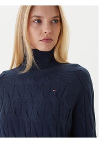 TOMMY HILFIGER - Tommy Hilfiger Golf WW0WW46791 Granatowy Regular Fit. Typ kołnierza: golf. Kolor: niebieski. Materiał: wełna #2