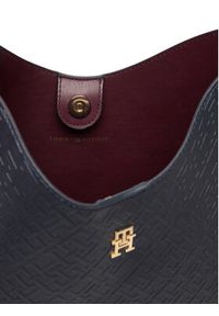 TOMMY HILFIGER - Tommy Hilfiger Torebka Th Icon Shoulder Bag Mono AW0AW18141 Granatowy. Kolor: niebieski. Materiał: skórzane #3