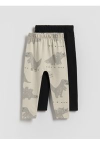 Reserved - Bawełniane legginsy 2 pack - czarny. Kolor: czarny. Materiał: bawełna