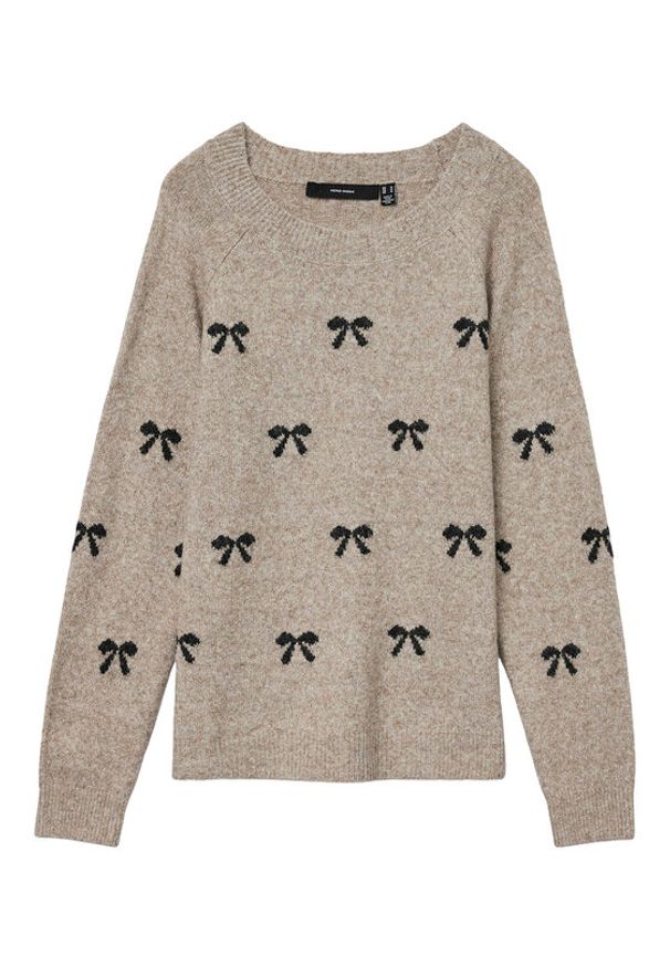 Vero Moda Sweter Doffy 10330790 Beżowy Regular Fit. Kolor: beżowy. Materiał: syntetyk