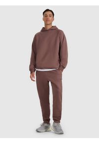 4f - 4F Spodnie dresowe męskie - brązowe XXL. Kolor: brązowy. Materiał: dresówka #1