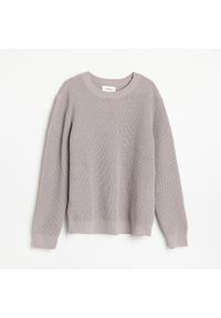 Reserved - PREMIUM Sweter o strukturalnym splocie - Fioletowy. Kolor: fioletowy. Wzór: ze splotem #1