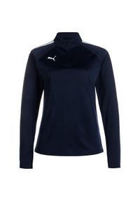 Damski top treningowy 1/4 zip Puma Team Liga. Kolor: biały, niebieski, wielokolorowy. Sport: fitness, piłka nożna