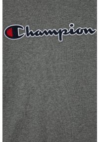 Champion T-shirt bawełniany dziecięcy 305770 kolor szary z aplikacją. Okazja: na co dzień. Kolor: szary. Materiał: bawełna. Wzór: aplikacja. Styl: casual #3