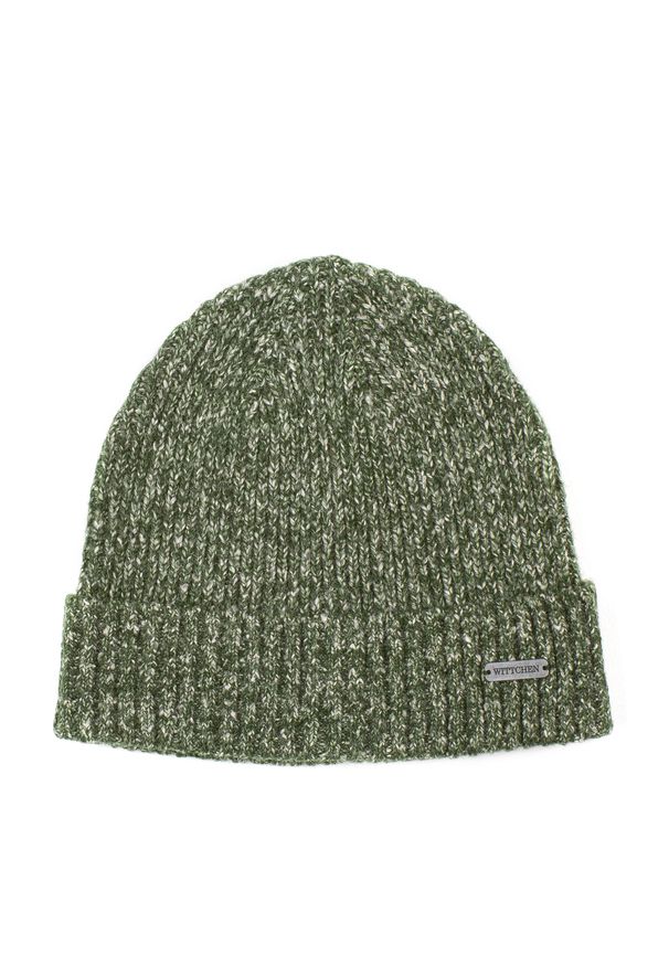 Wittchen - Męska czapka prążkowana zielono-biała. Kolor: zielony, biały, wielokolorowy. Materiał: akryl. Wzór: melanż, ze splotem. Sezon: jesień, zima. Styl: elegancki, sportowy